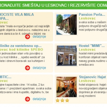 Pronadjite smestaj u Leskovcu