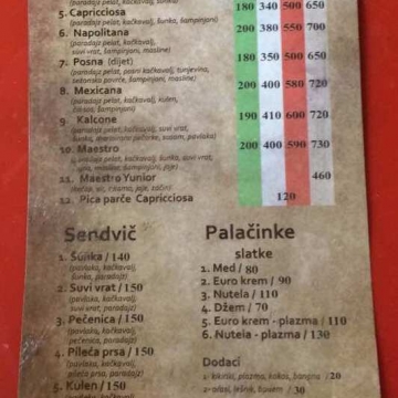 Novi cenovnik - 21.07.2017.